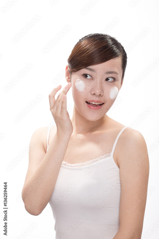 facial makeup of young asian beautiful woman