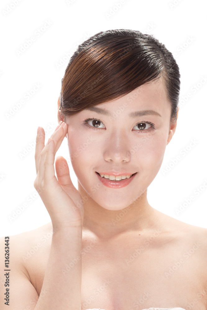 facial makeup of young asian beautiful woman