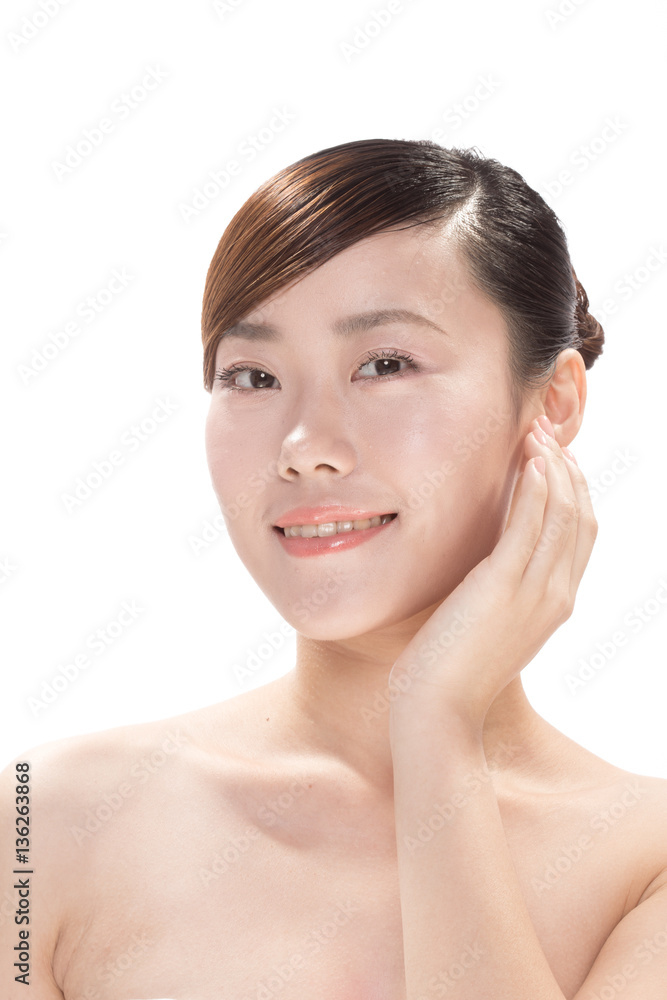 facial makeup of young asian beautiful woman