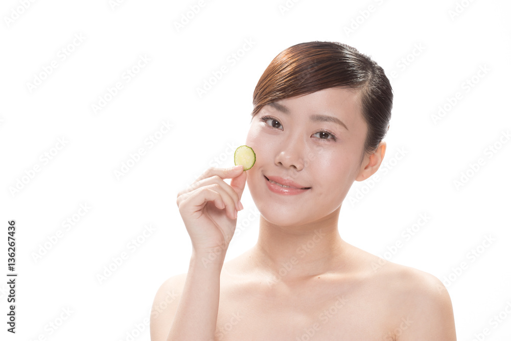 facial makeup of young asian beautiful woman