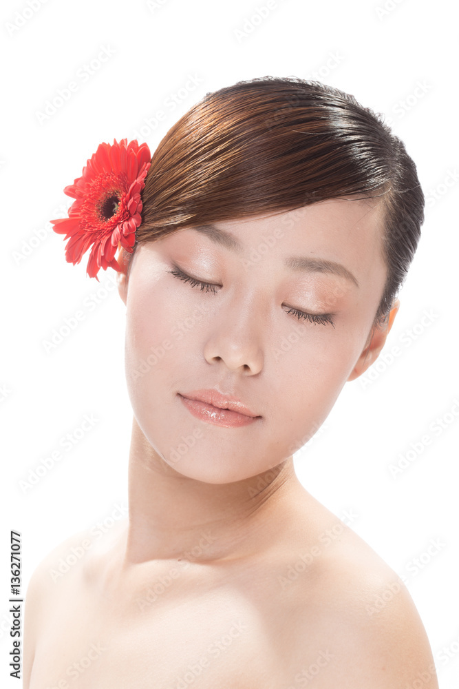 facial makeup of young asian beautiful woman