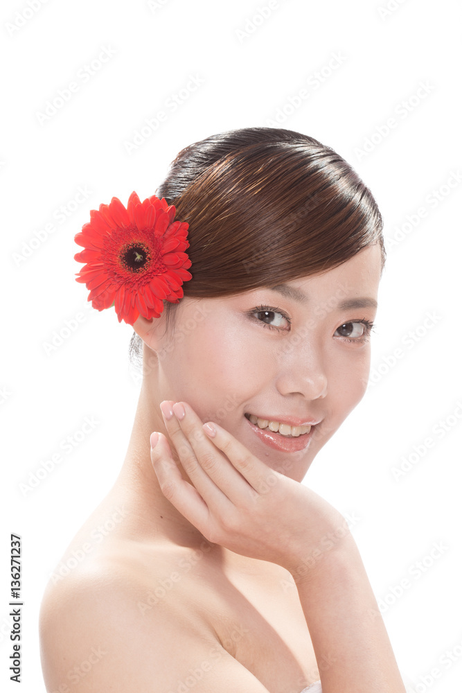 facial makeup of young asian beautiful woman