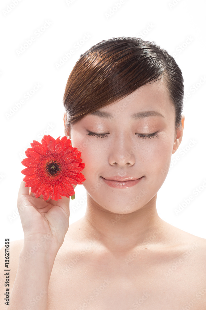 facial makeup of young asian beautiful woman