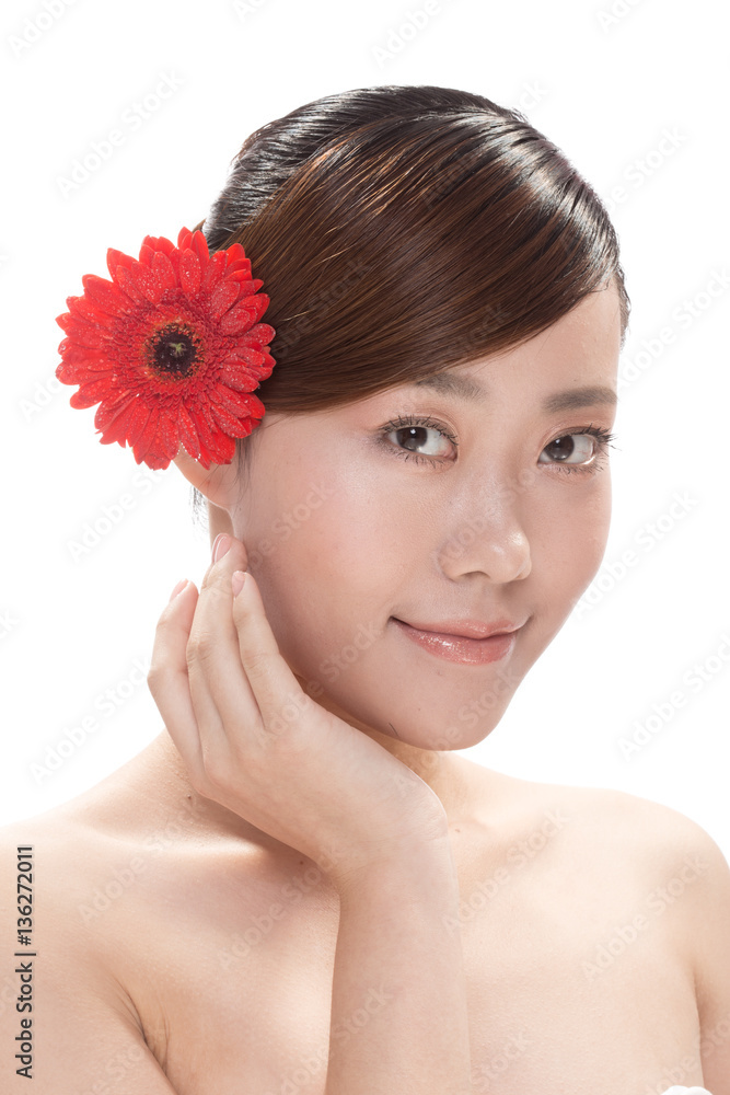 facial makeup of young asian beautiful woman