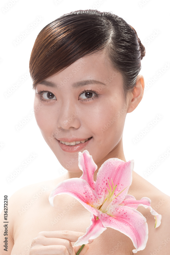 facial makeup of young asian beautiful woman