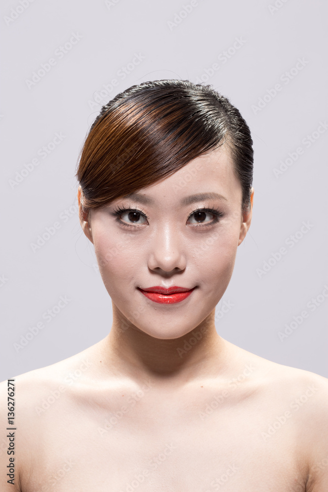 facial makeup of young asian beautiful woman