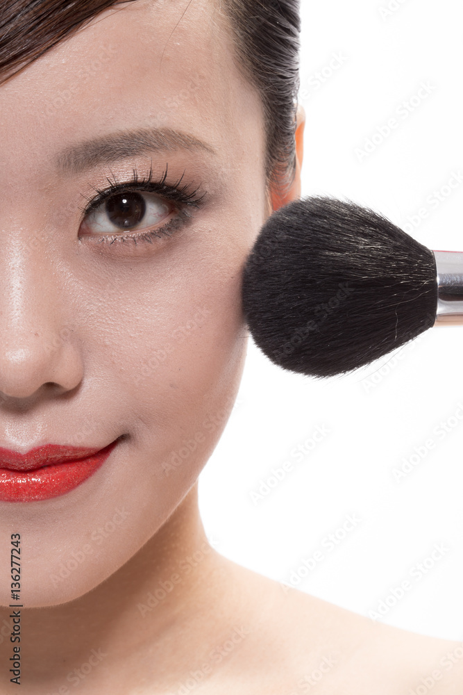 facial makeup of young asian beautiful woman