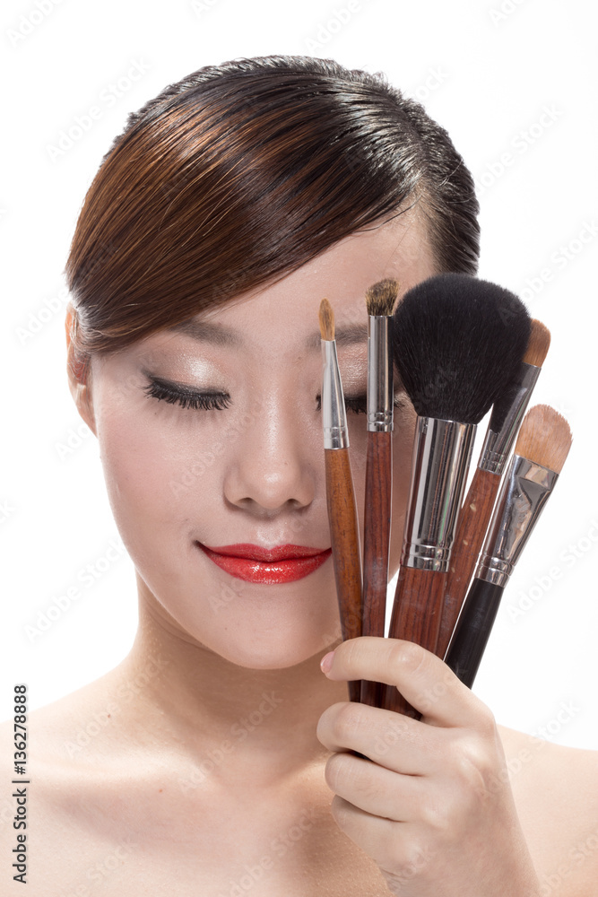 facial makeup of young asian beautiful woman