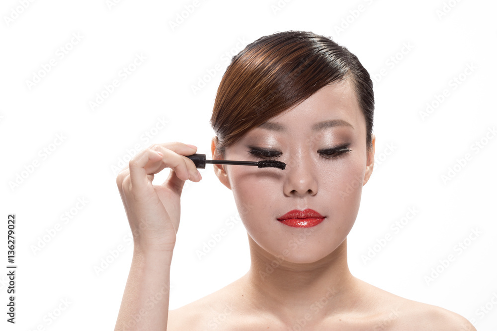 facial makeup of young asian beautiful woman