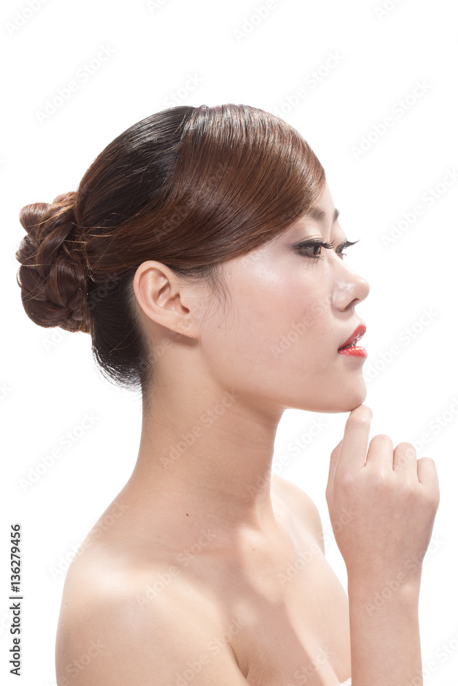 facial makeup of young asian beautiful woman