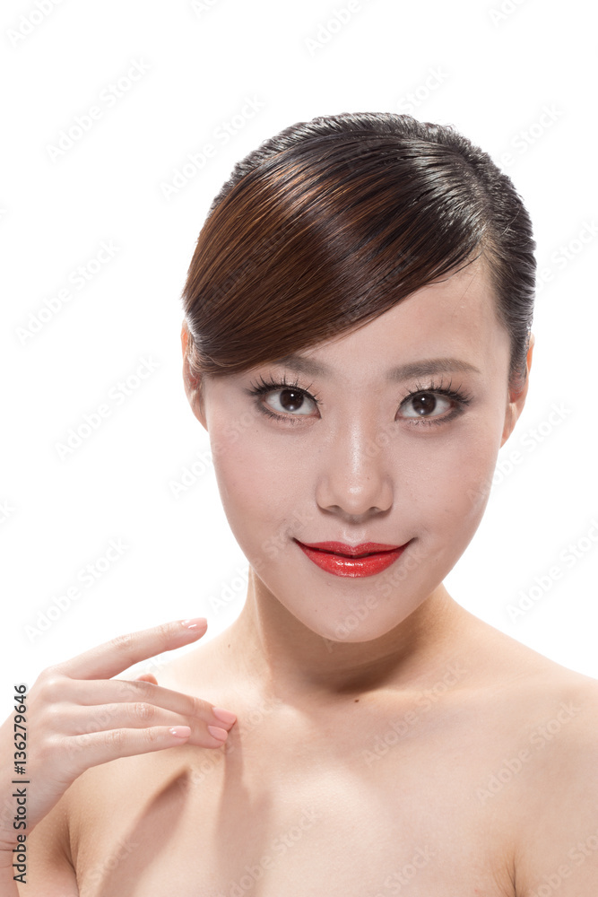 facial makeup of young asian beautiful woman