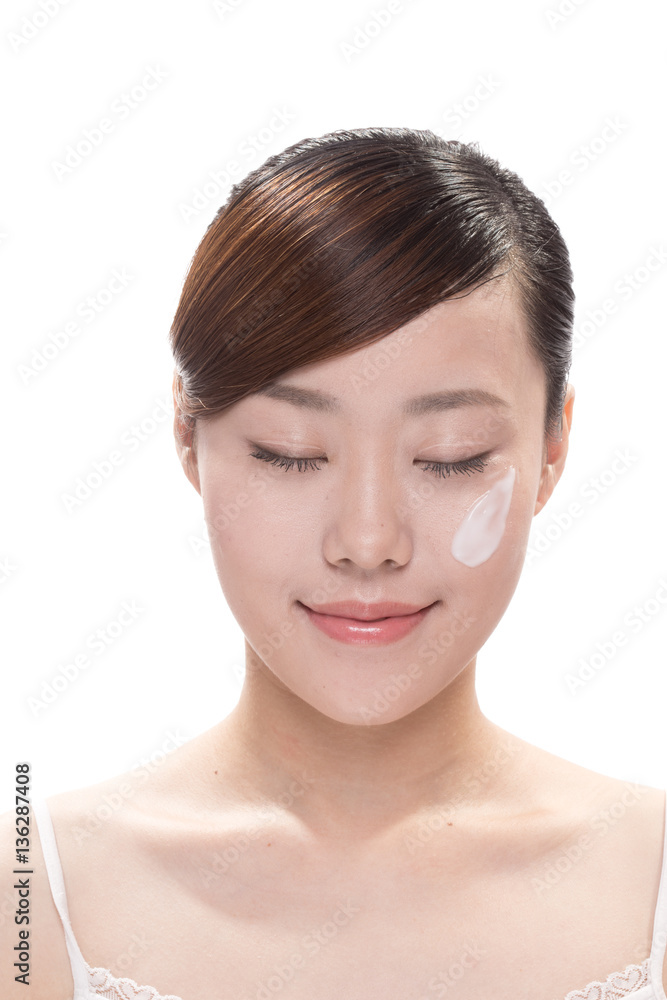 facial makeup of young asian beautiful woman