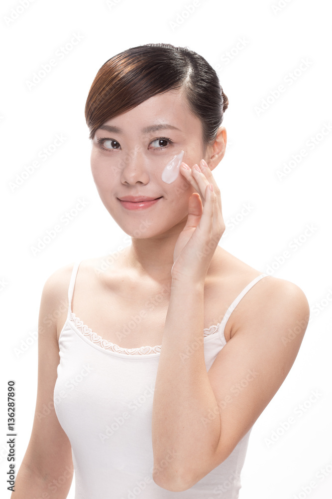 facial makeup of young asian beautiful woman