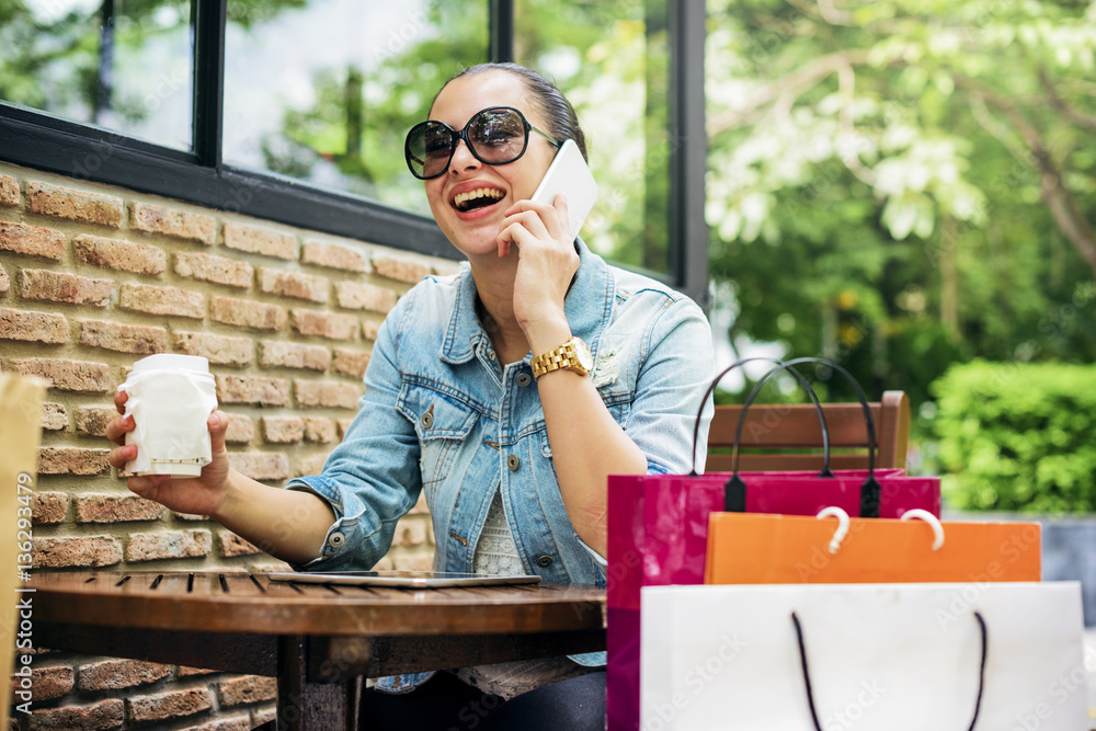 Woman Shopping Spending Customer Consumerism Concept