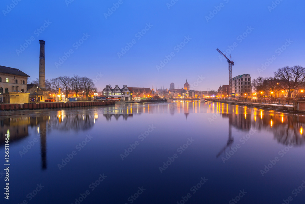 The old town of Gdansk at Motlawa river, Poland