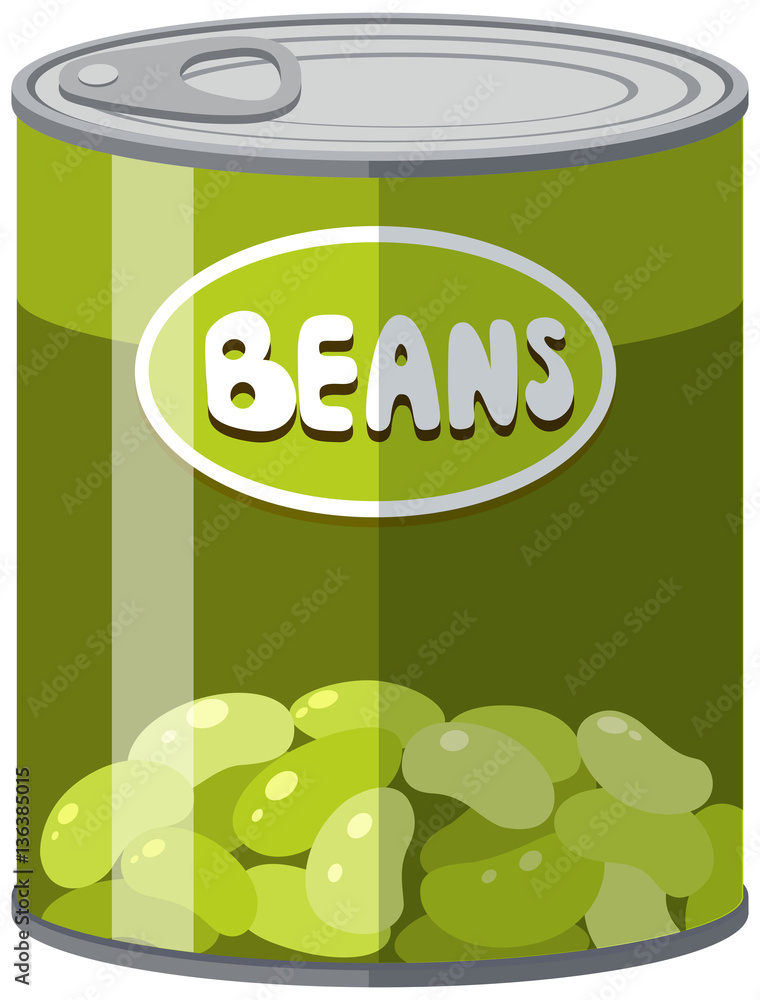 Green beans in aluminum can