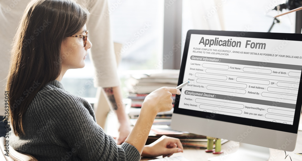 Online Web Job Application Form Concept