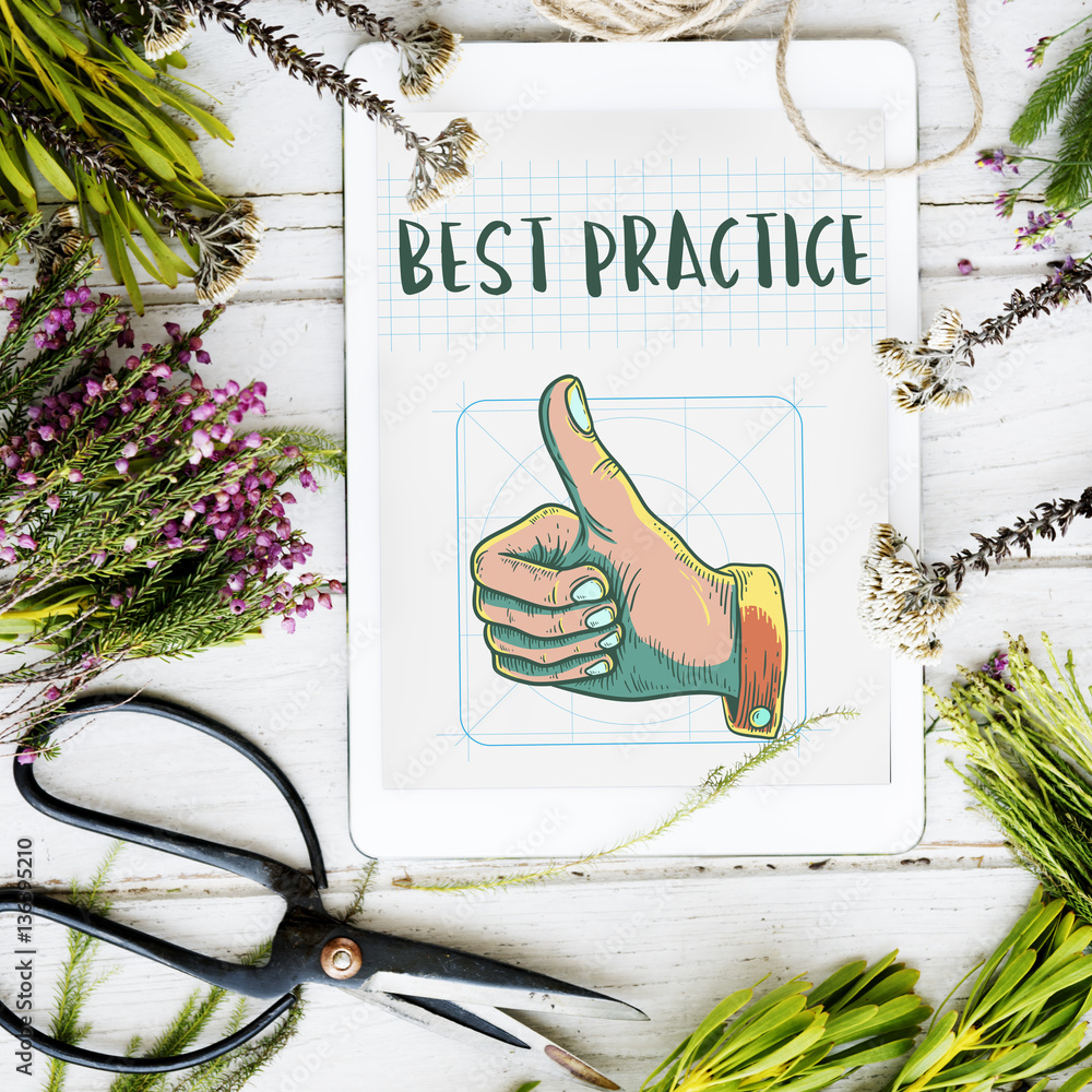 Best Practice Thumbs Up Approval Concept