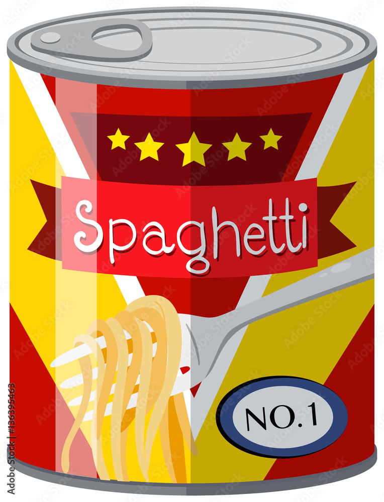 Spaghetti in aluminum can