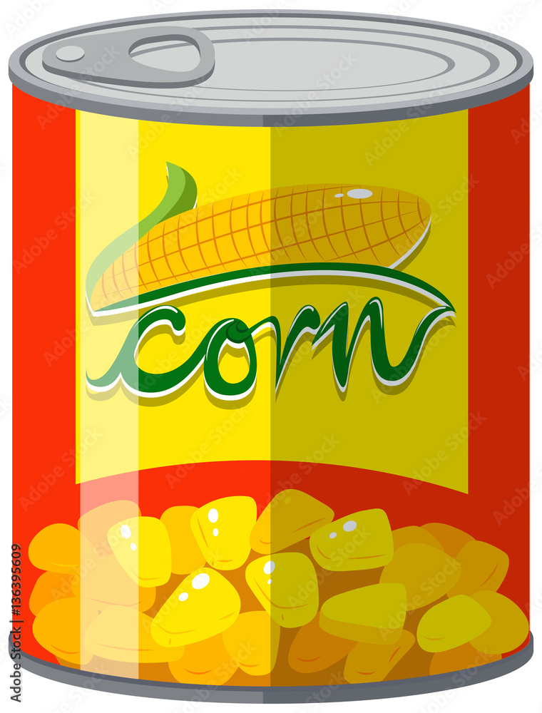 Sweet corn in aluminum can