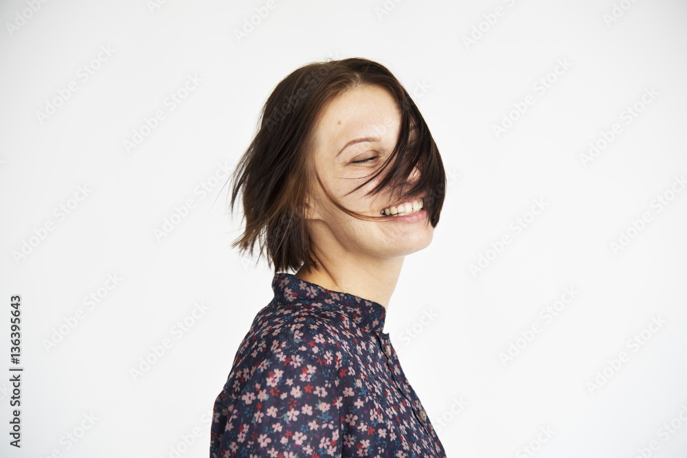 Young Woman Smiling Cheerful Concept