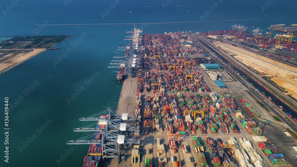 Landscape from bird eye view for Laem chabang logistic port