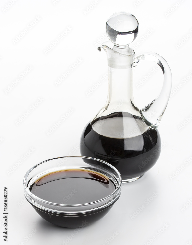 Soy sauce bottle isolated on white