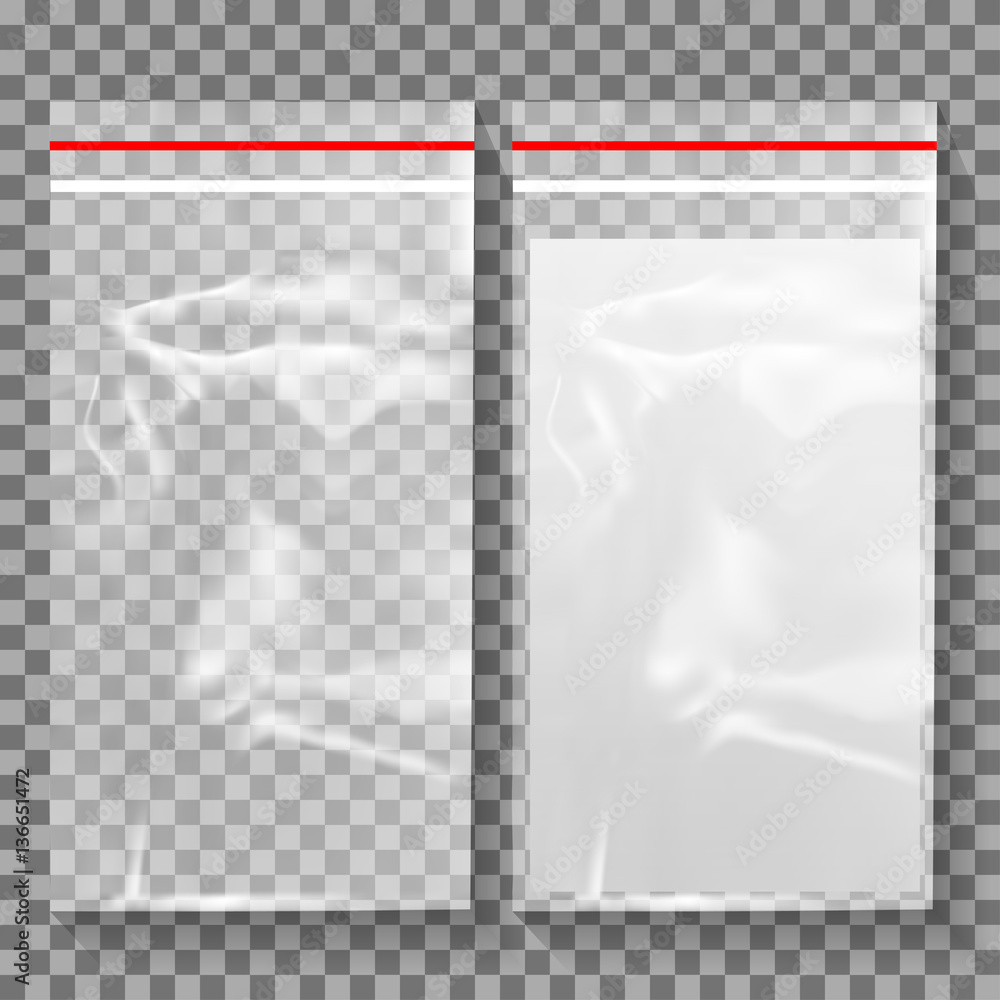 Empty Transparent Plastic Pocket Bags