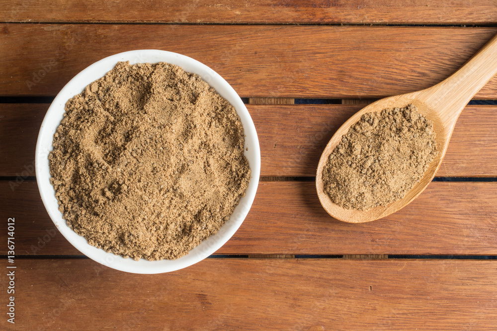 Mascavo brown sugar into a bowl