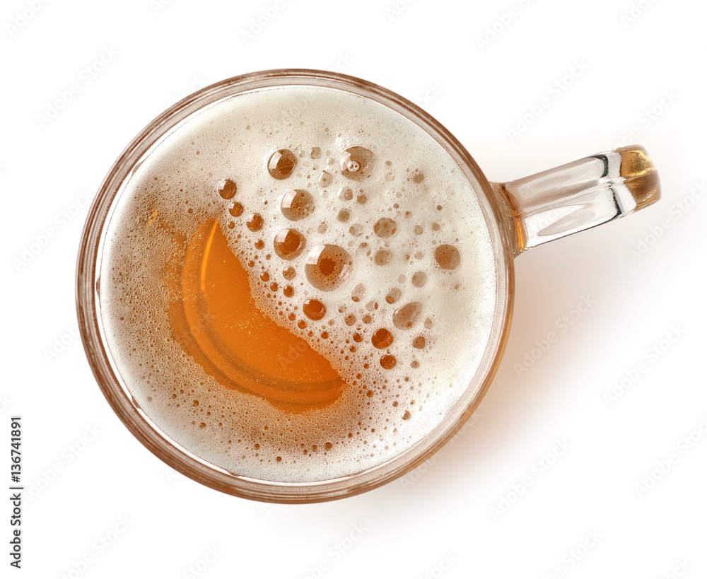 beer on white background