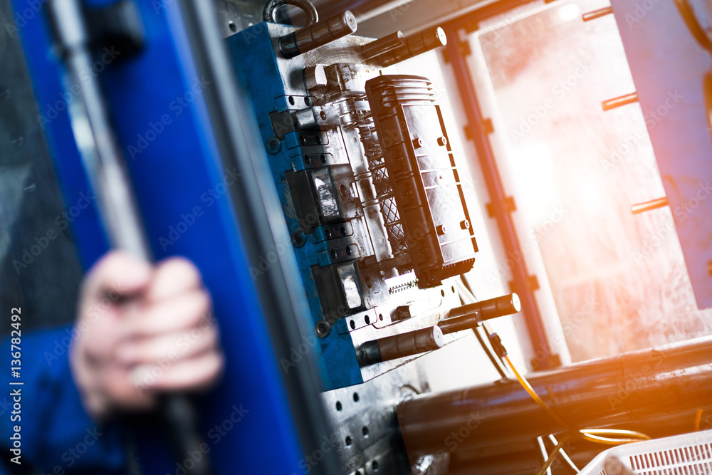 interior of modern factory of communication equipment