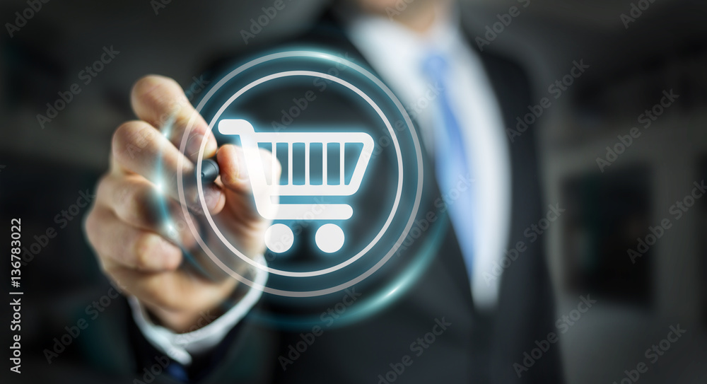 Businessman using digital payment interface 3D rendering