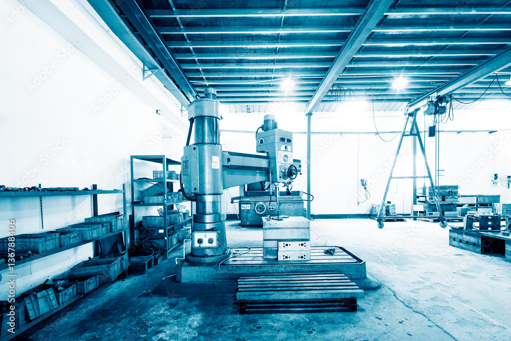 interior of modern factory of communication equipment