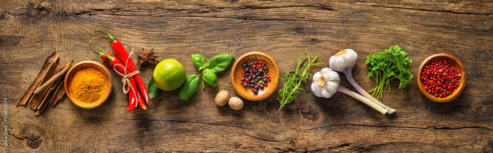 Various herbs and spices