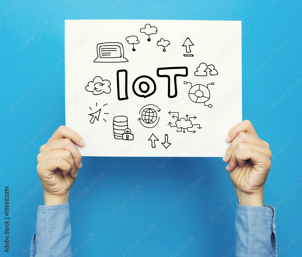 Internet of Things text on a white poster