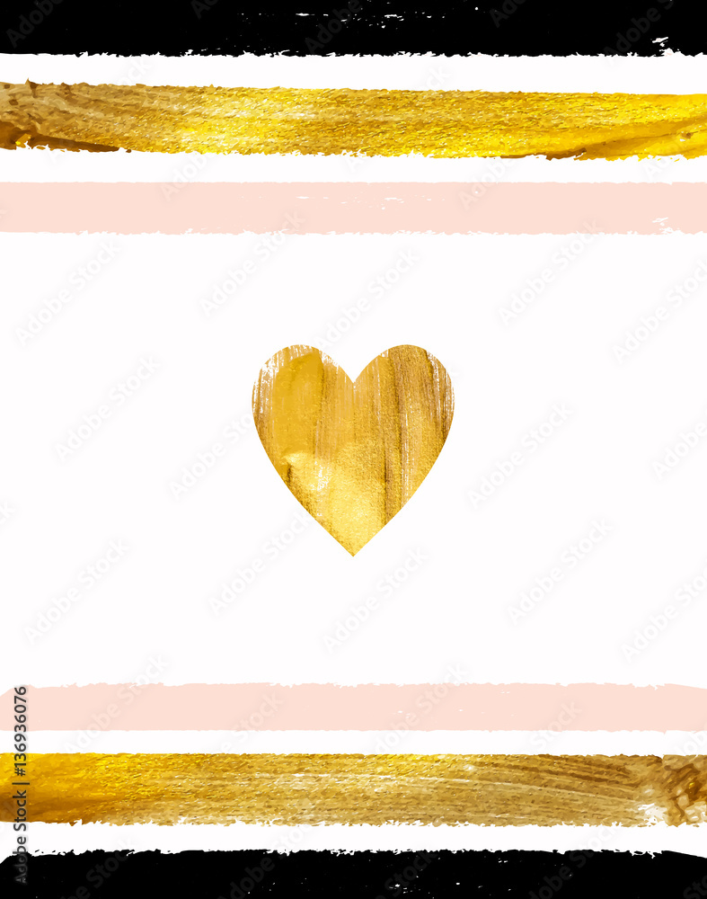 Gold Paint Glittering Textured Art Illustration. Vector