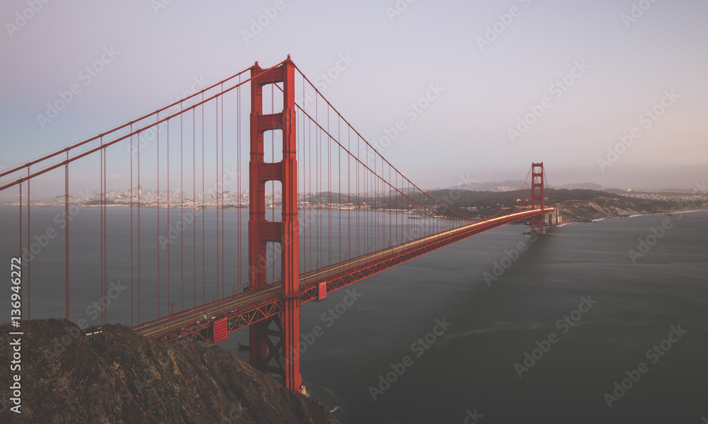 Golden Gate Bridge in twilight, San Francisco, California, USA