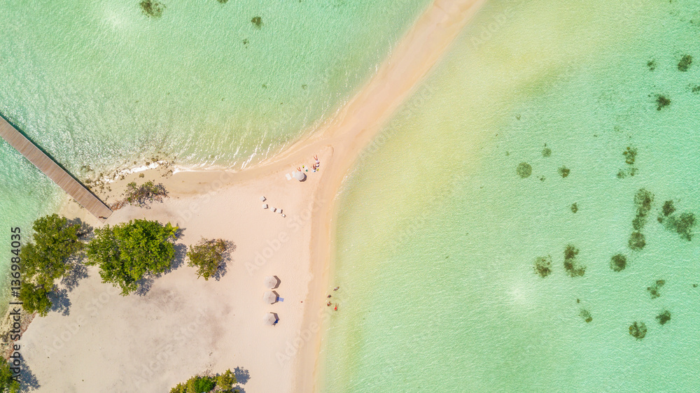 Beautiful aerial view of tropical beach