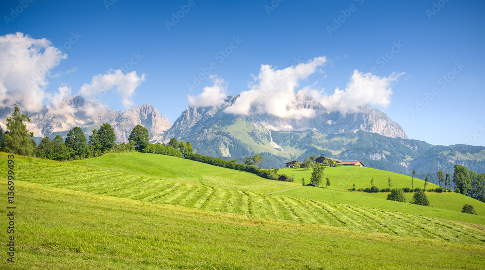 Austrian summer landscape, Kitzbuehel, Tyrol, Austria