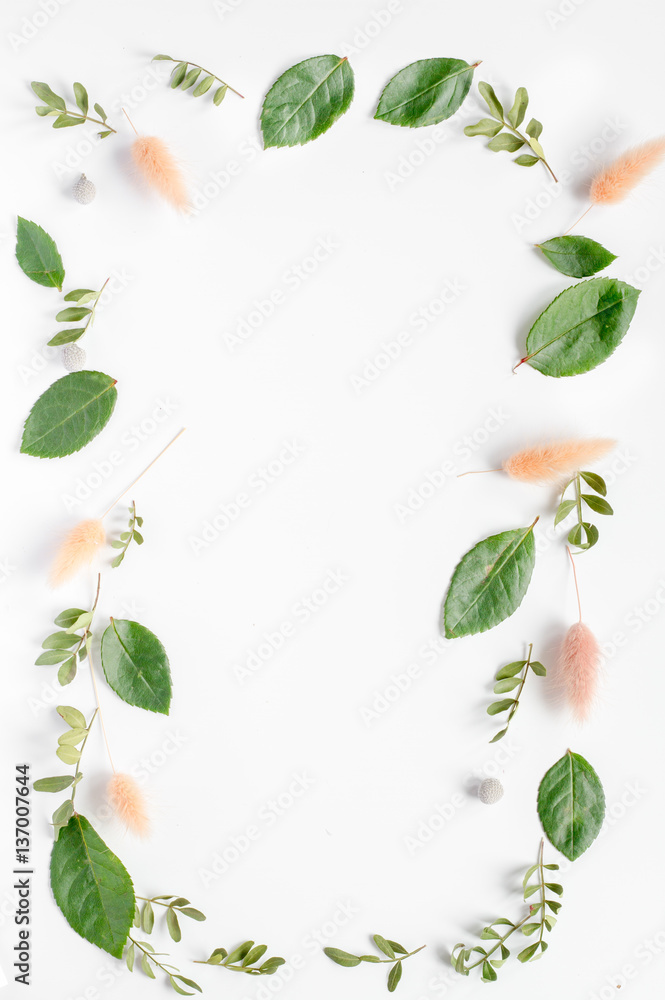 calligraphy floral pattern top view mock up