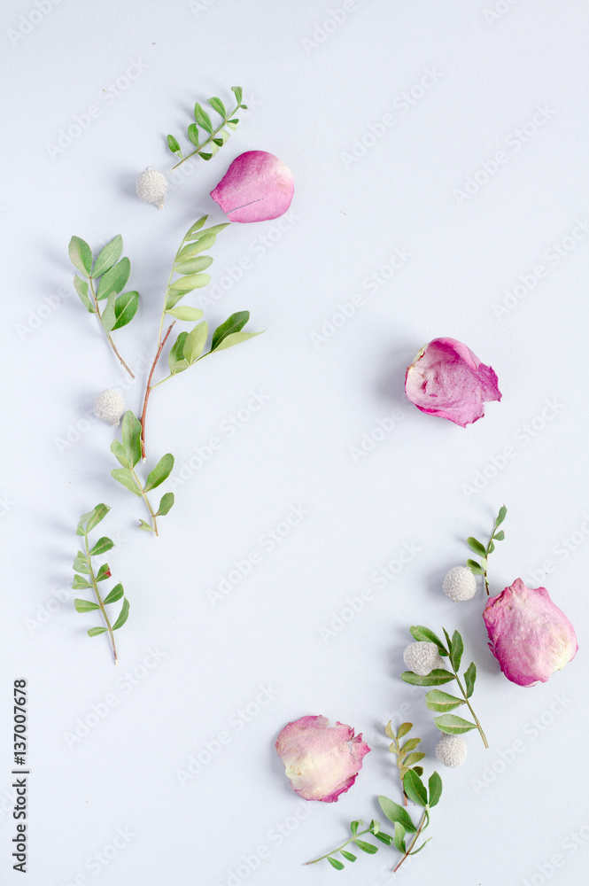 calligraphy floral pattern top view mock up