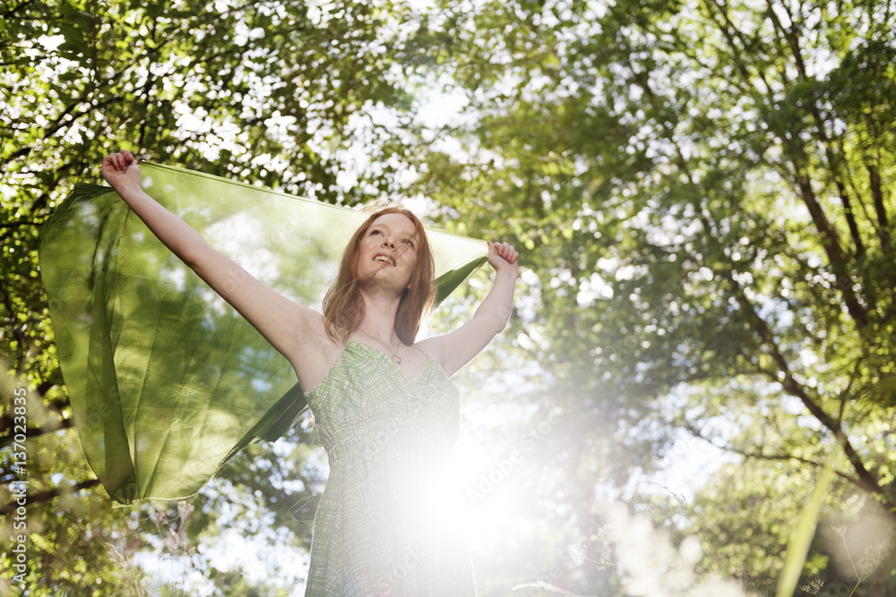 Woman Portrait Relax Nature Outdoor Pretty Concept