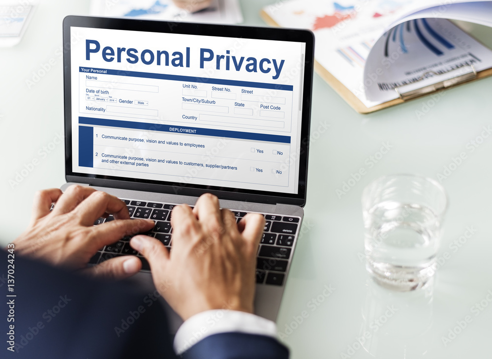 Personal Privacy Information Data Application Form Concept