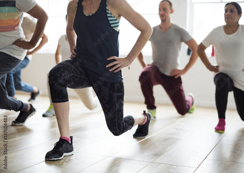 Diversity People Exercise Class Relax Concept