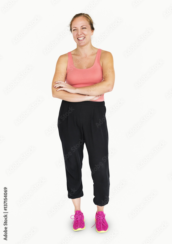 Sporty Woman Smiling Happiness Portrait Concept