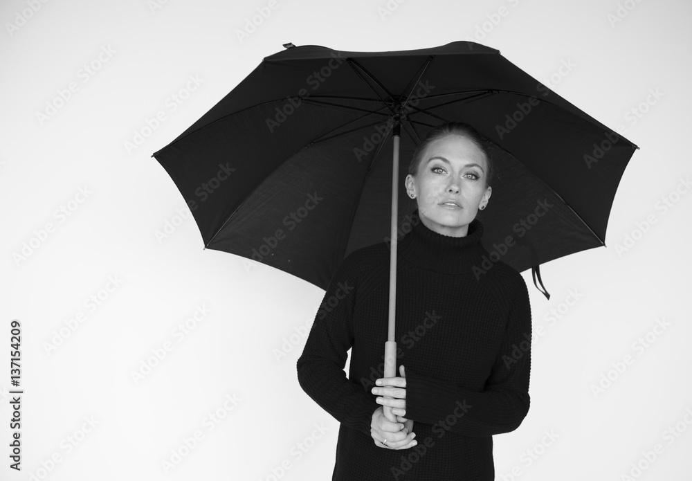 Woman Cheerful Studio Portrait Concept