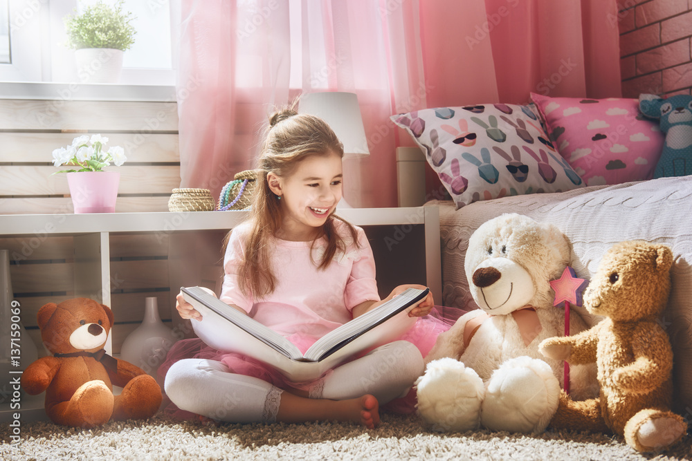 girl is reading a book