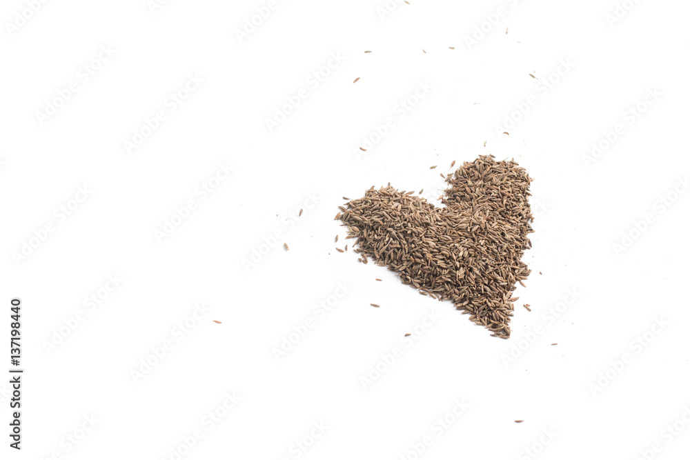 Cumin Seeds heart shaped