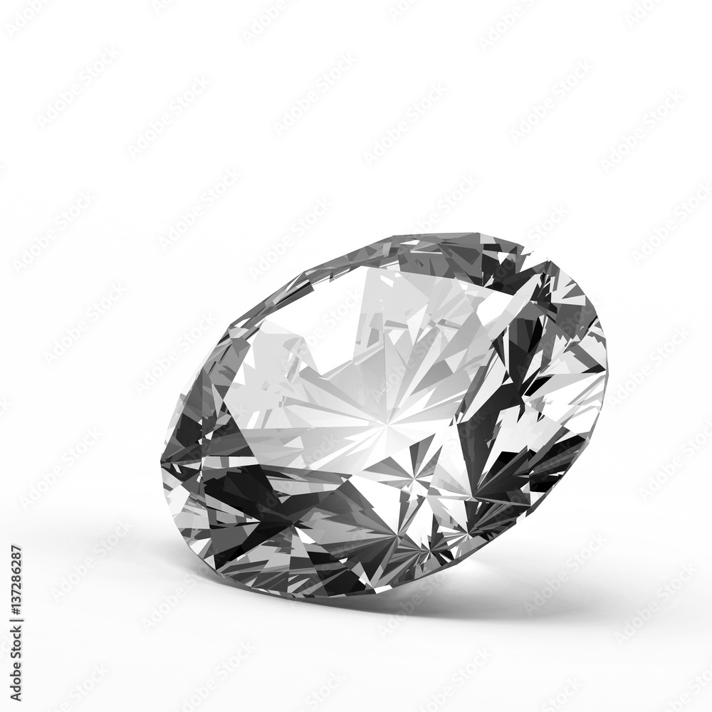 Diamond isolated on white background, 3d illustration.