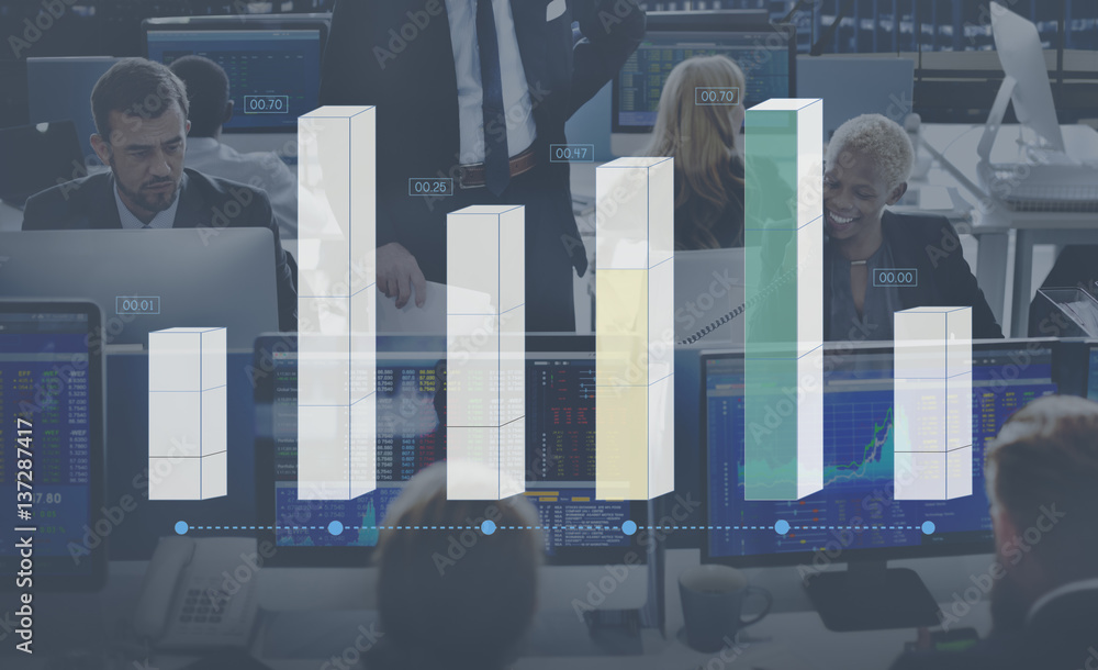 Bar Graph Statistics Analysis Business Concept